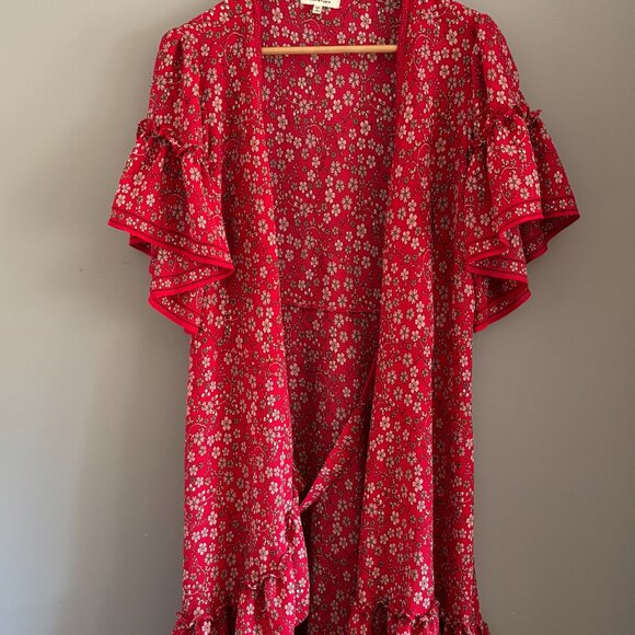 Red Floral Prairie Dress - Picture 7 of 15